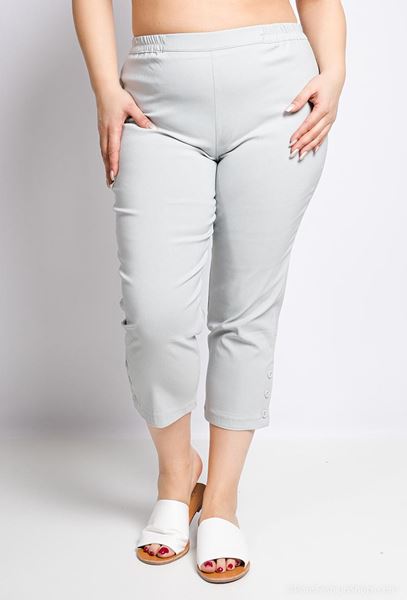 Picture of PLUS SIZE GREY CAPRI WITH  BUTTONS